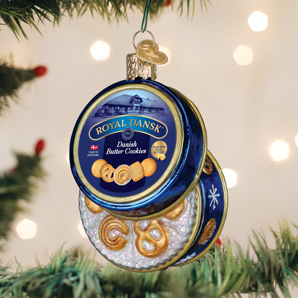  Ornament 5個セット　※箱シミあり Royal Dansk® Cookies Tin Ornament – Old World Christmas